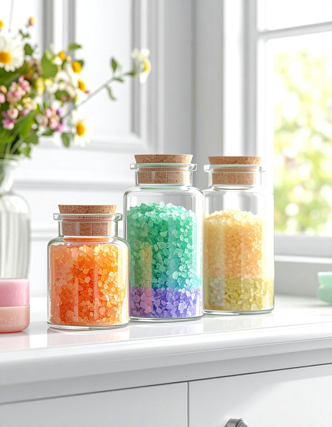 Glass Apothecary Jars - 30 bathroom storage tips