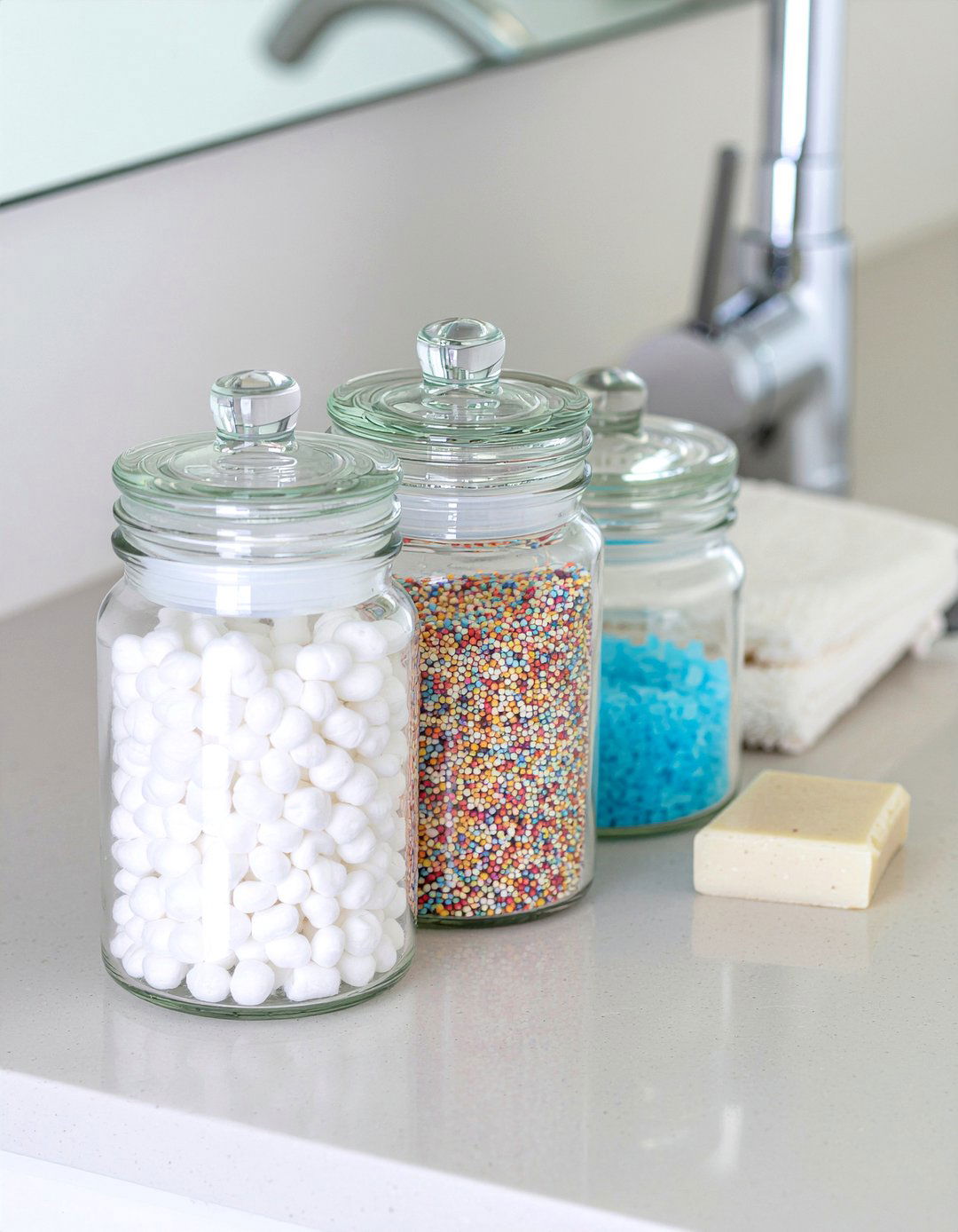 Glass Apothecary Jars - 30 bathroom storage ideas