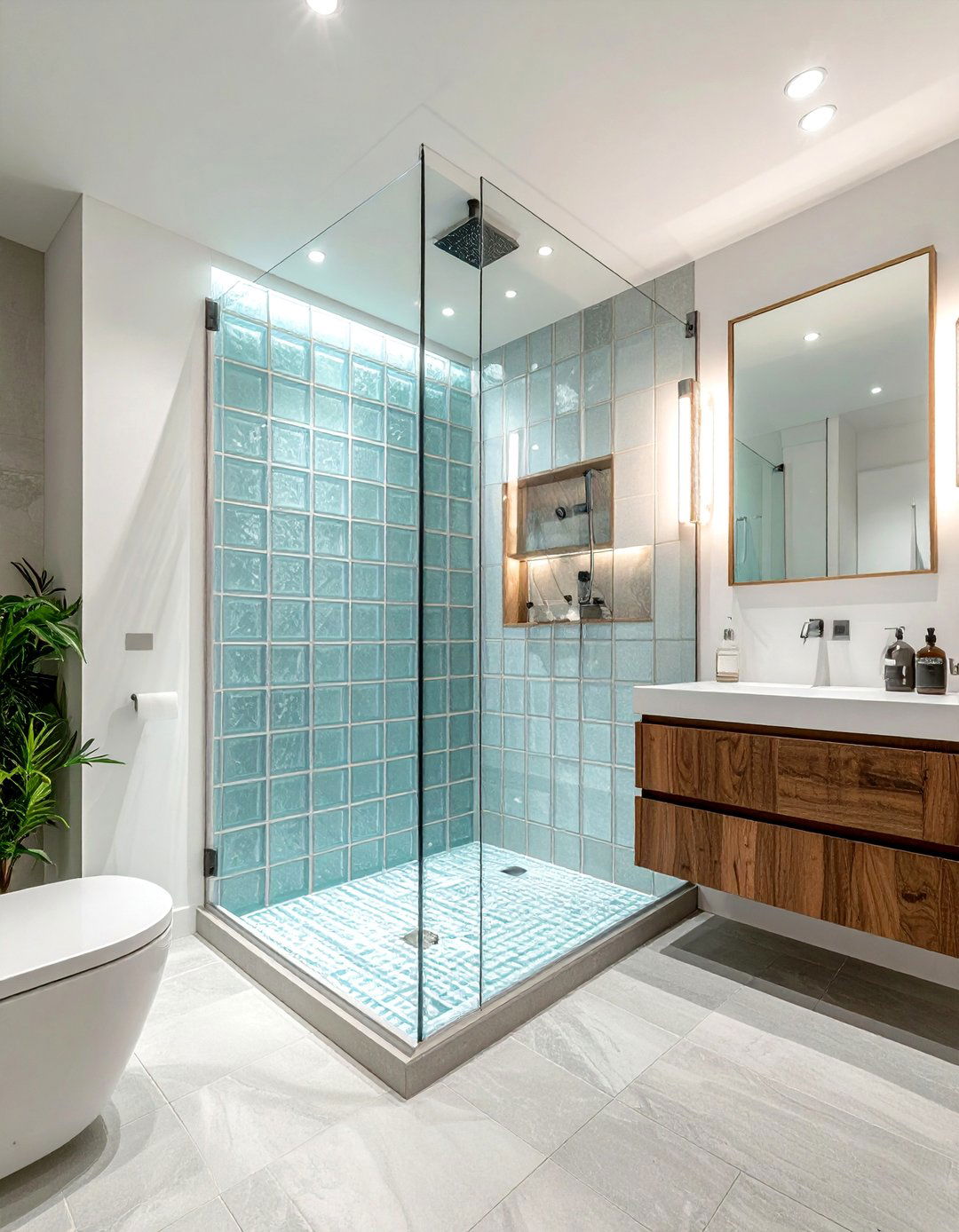 Glass Block Bathroom Wall - 30 bathroom natural lighting ideas