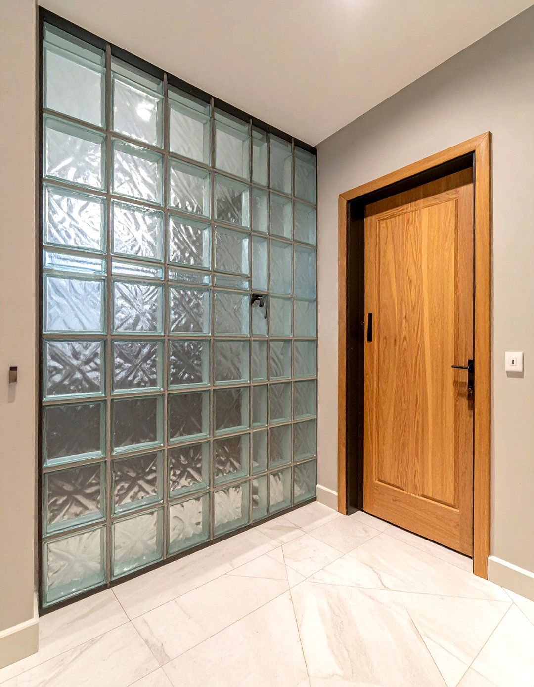 Glass Block Door Entryway - 30 glass block bathroom ideas