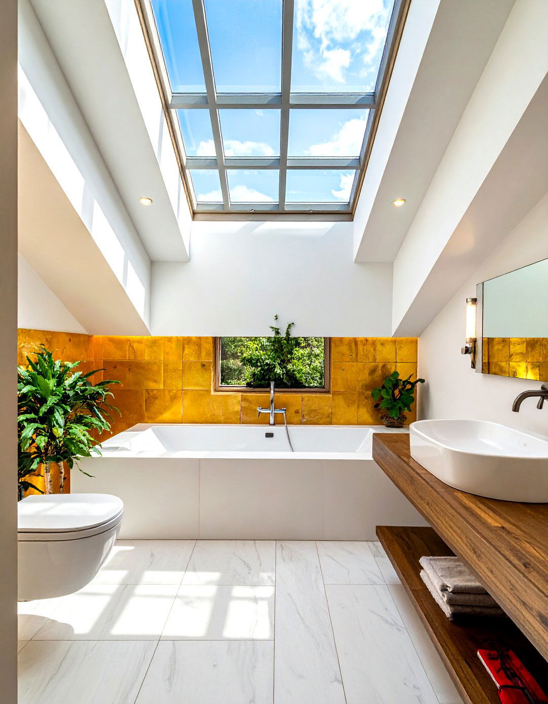 Glass Block Skylight - 30 glass block bathroom ideas