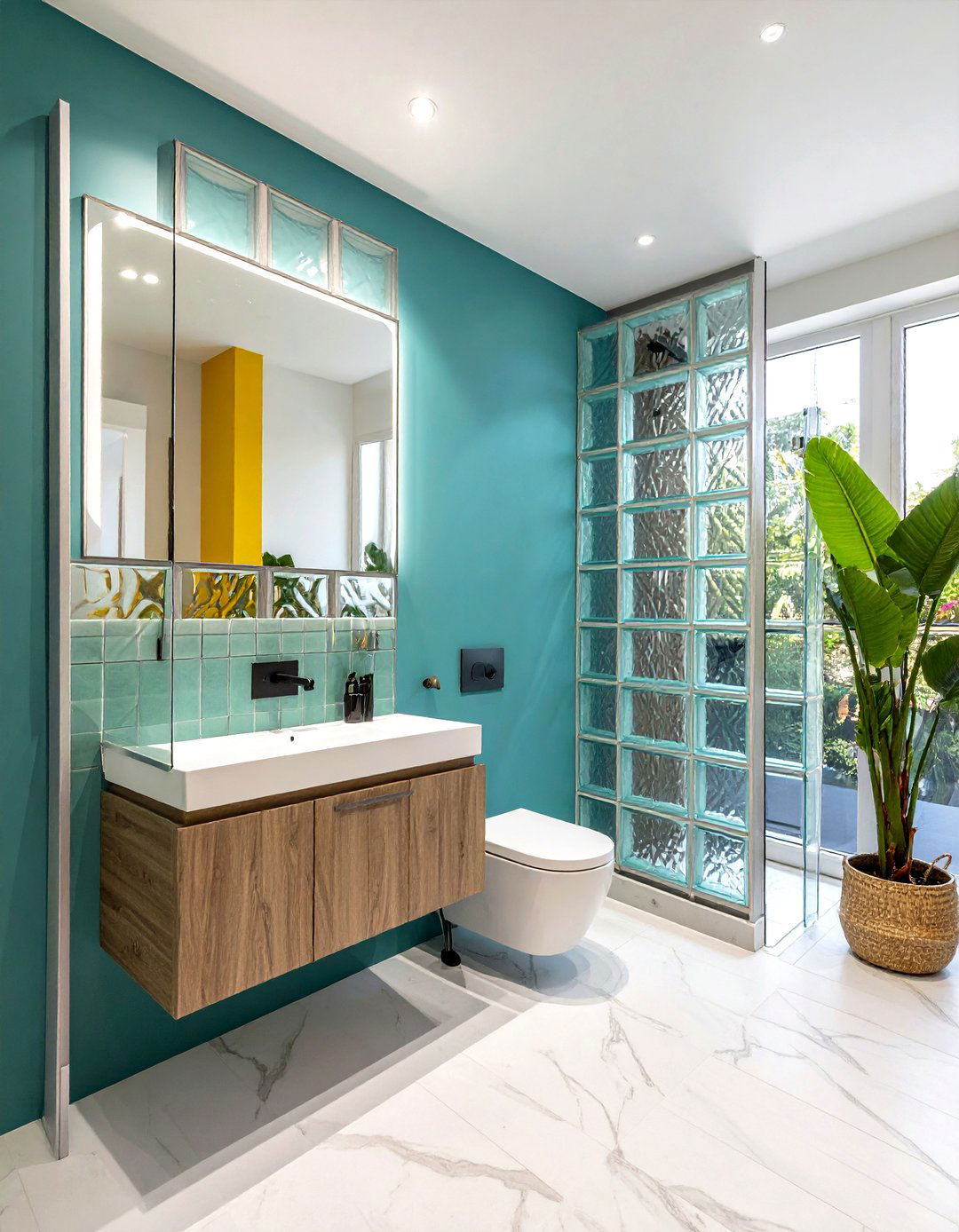 Glass Block Toilet Enclosure - 30 glass block bathroom ideas