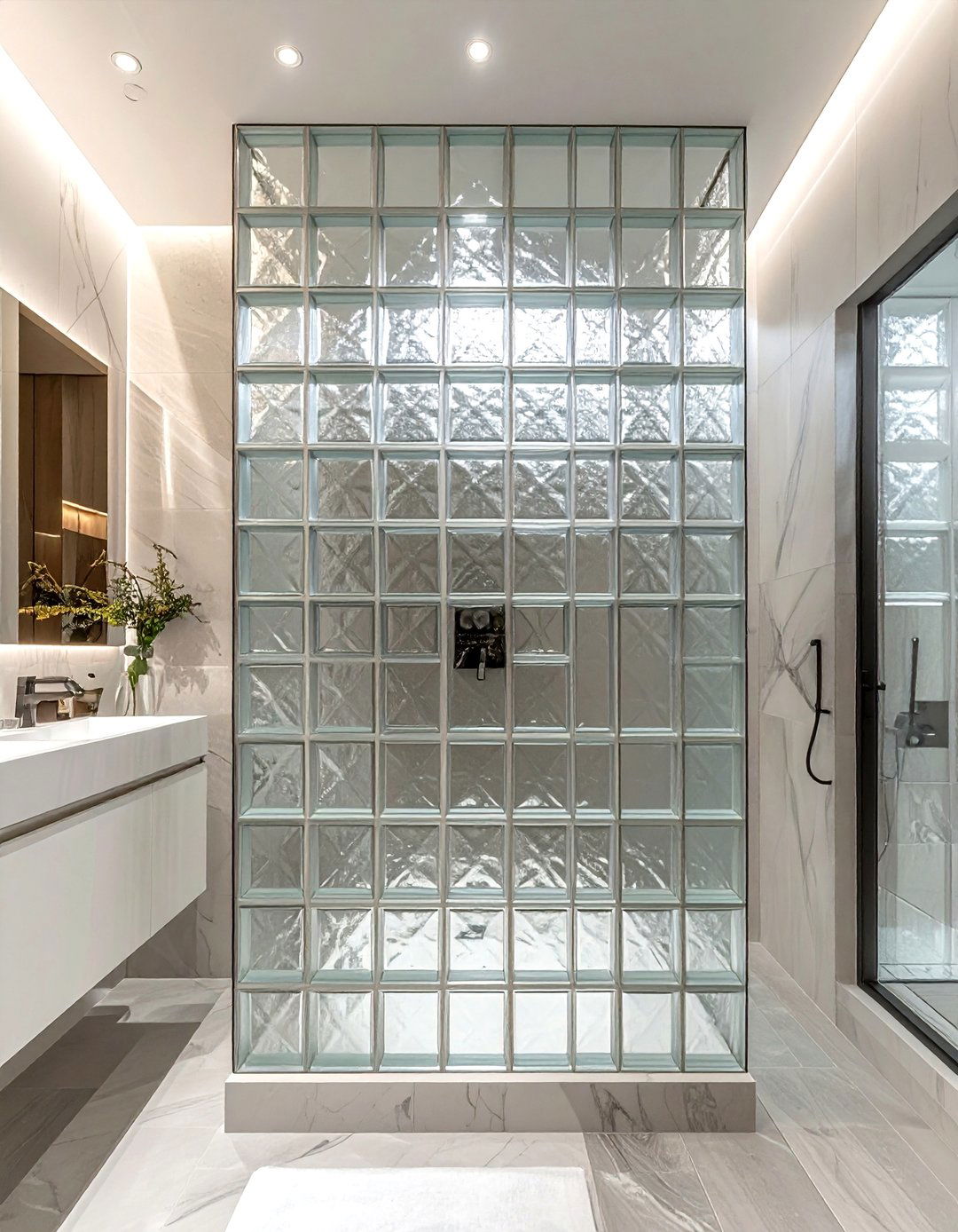 Glass Block Wall - 30 glass decor ideas