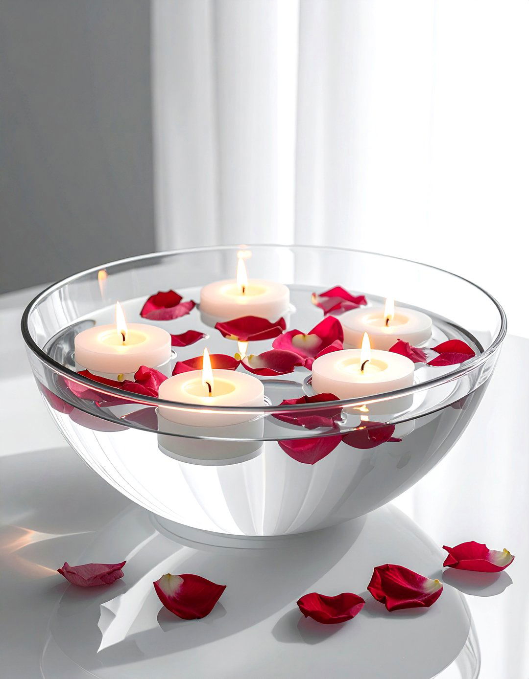 Glass Bowl With Floating Candles - 30 bowl centerpiece dining ideas