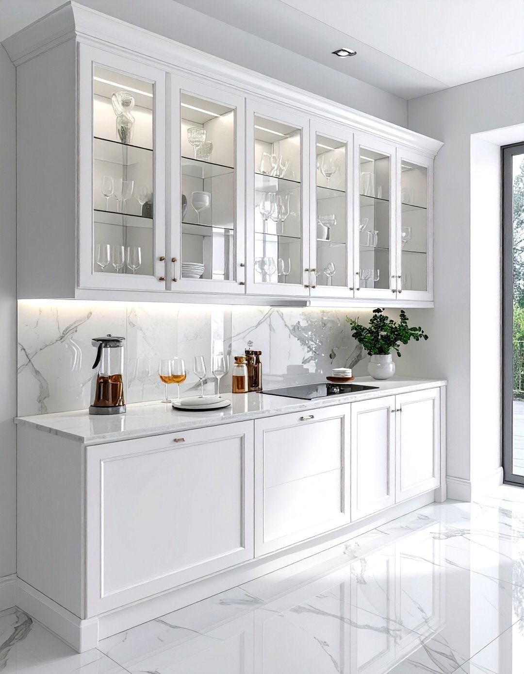 Glass Cabinet Doors - 30 DIY kitchen remodel ideas