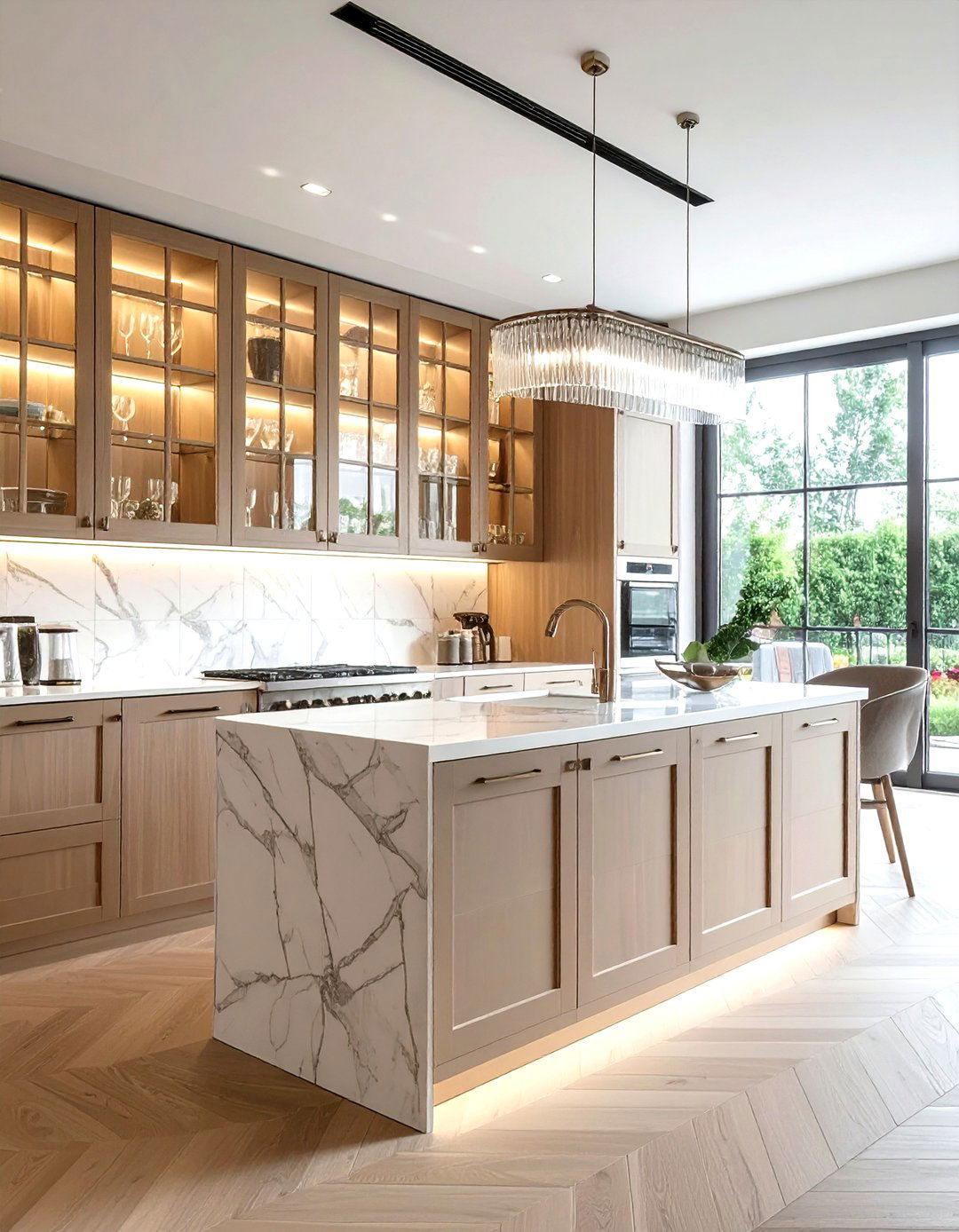 Glass Cabinet Doors - 30 kitchen splurge and save ideas