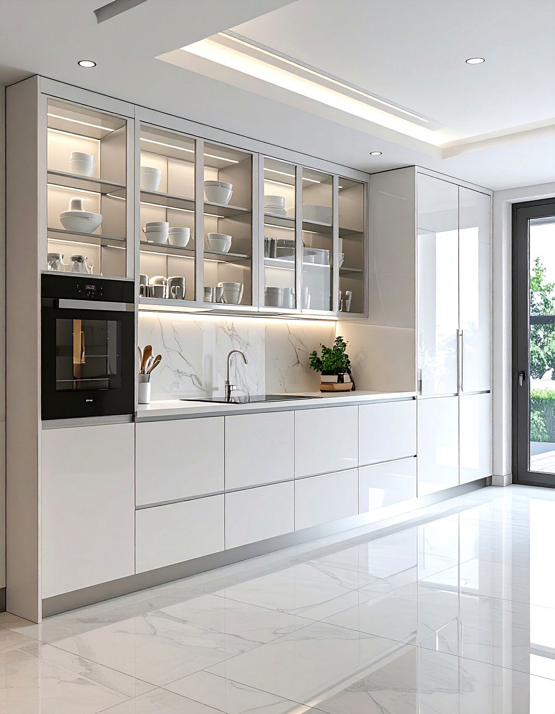 Glass Cabinet Doors Nickel Hardware - 30 nickel accent kitchen ideas