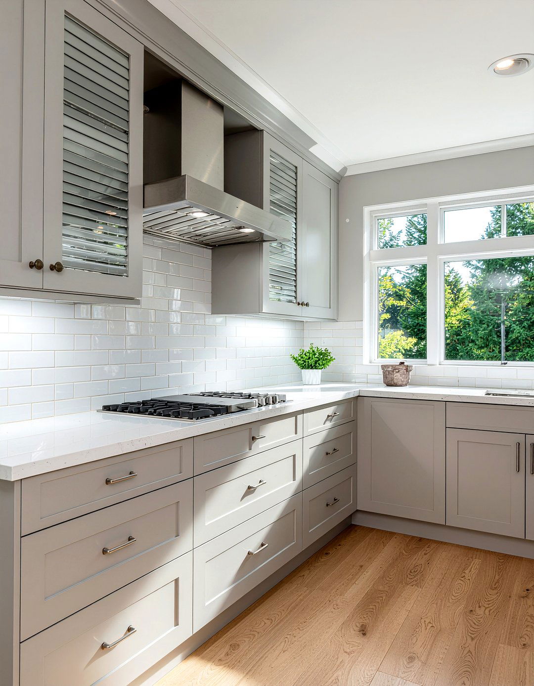 Glass Cabinet Inserts - 30 layered kitchen ideas