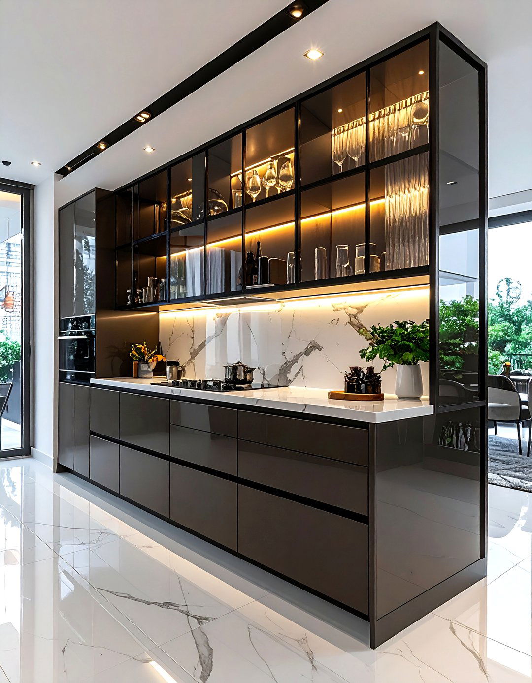 Glass Cabinet Kitchen - 30 contemporary kitchen ideas
