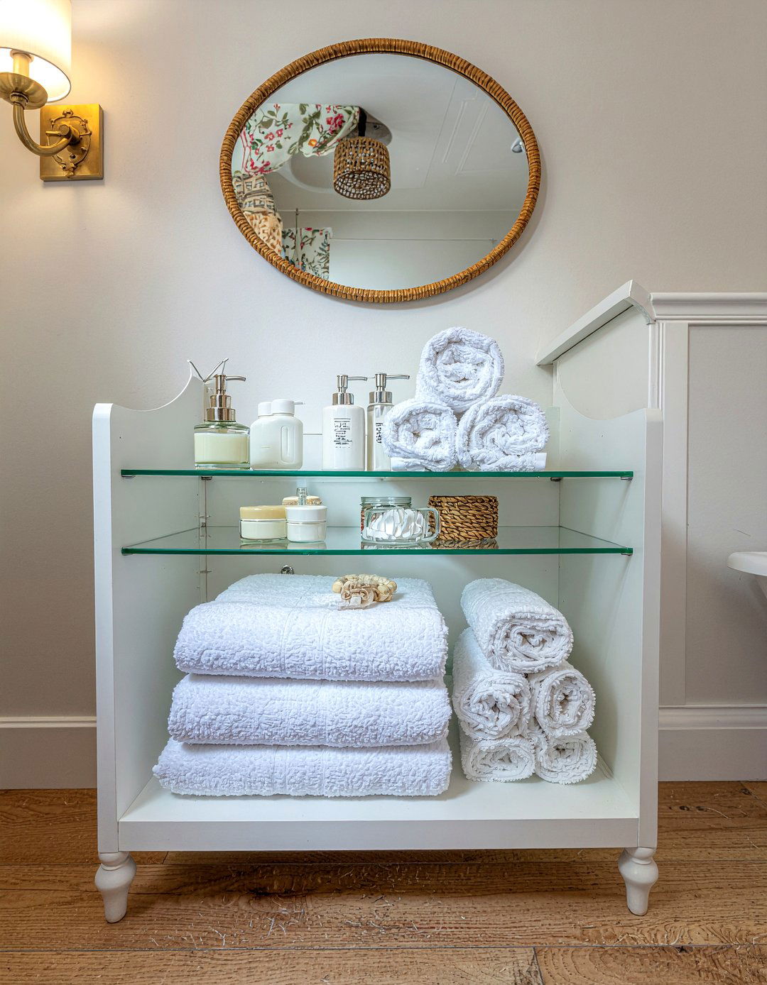 Glass Cabinet - 30 bathroom storage ideas