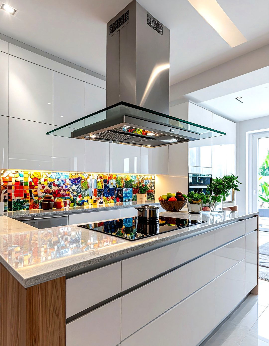 Glass Canopy Hood - 30 wall-mount hood kitchen ideas