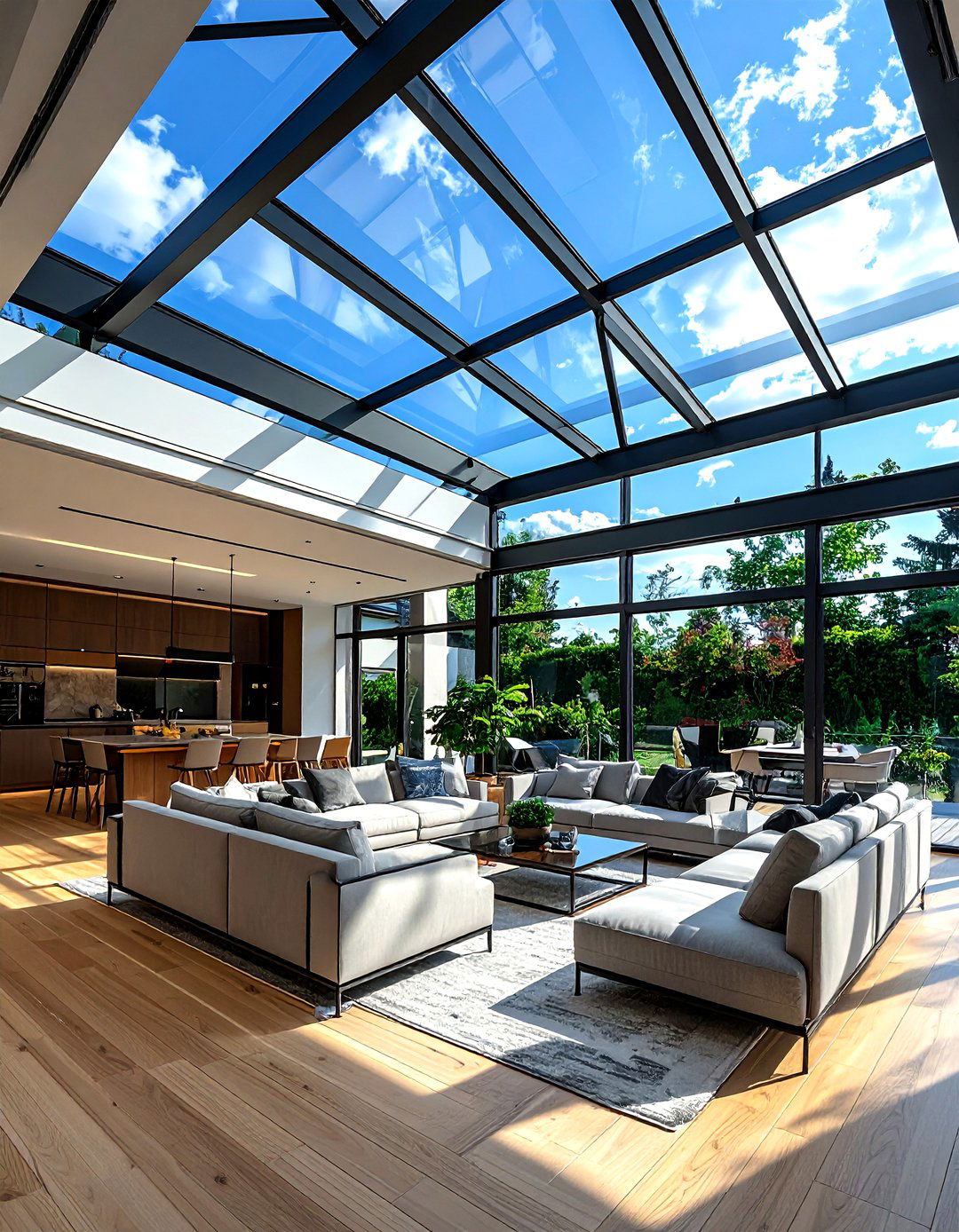 Glass Ceiling - 30 living room ceiling ideas