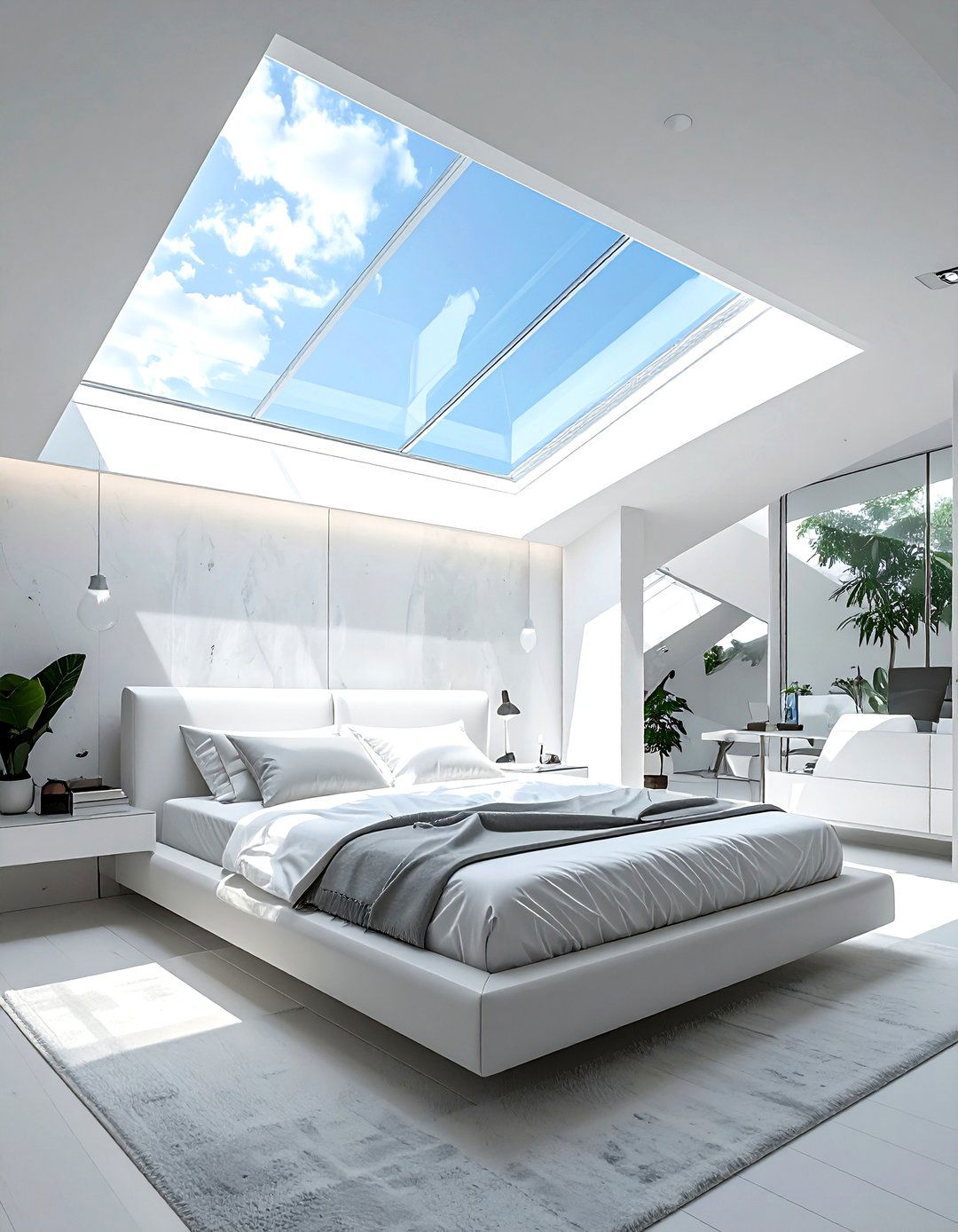 Glass Ceiling Skylight - 30 airy bedroom ideas