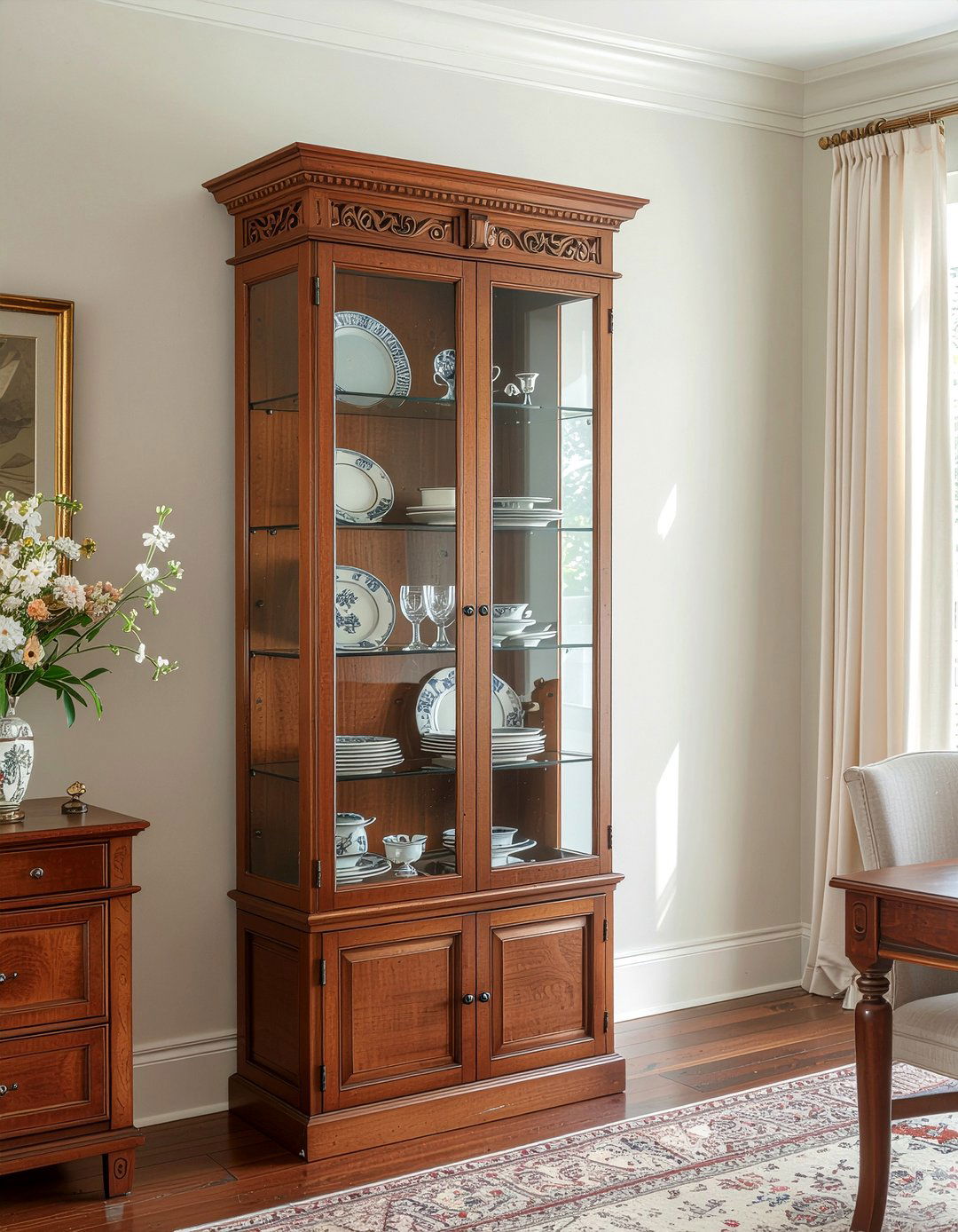 Glass China Cabinet - 30 old world dining room ideas