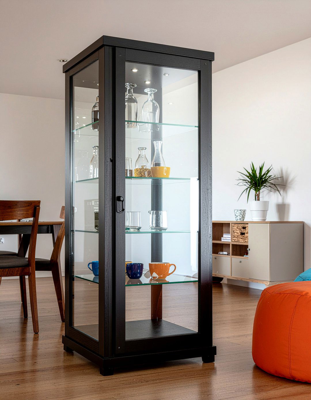 Glass Coffee Cabinet - 30 dining room coffee station ideas