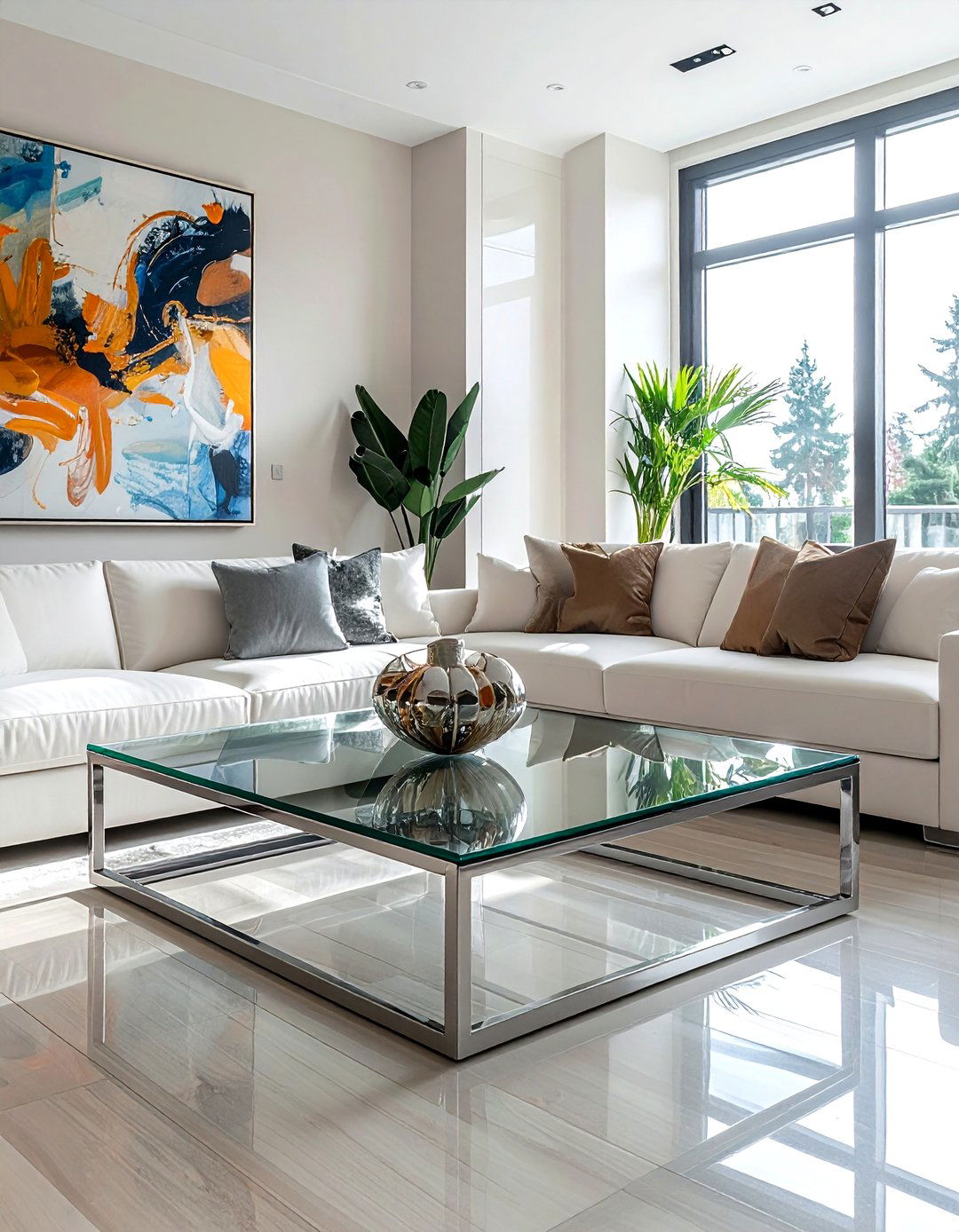 Glass Coffee Table - 30 sophisticated decor ideas