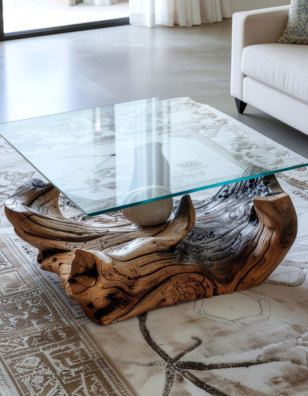 Glass Coffee Table - 30 grand living room ideas