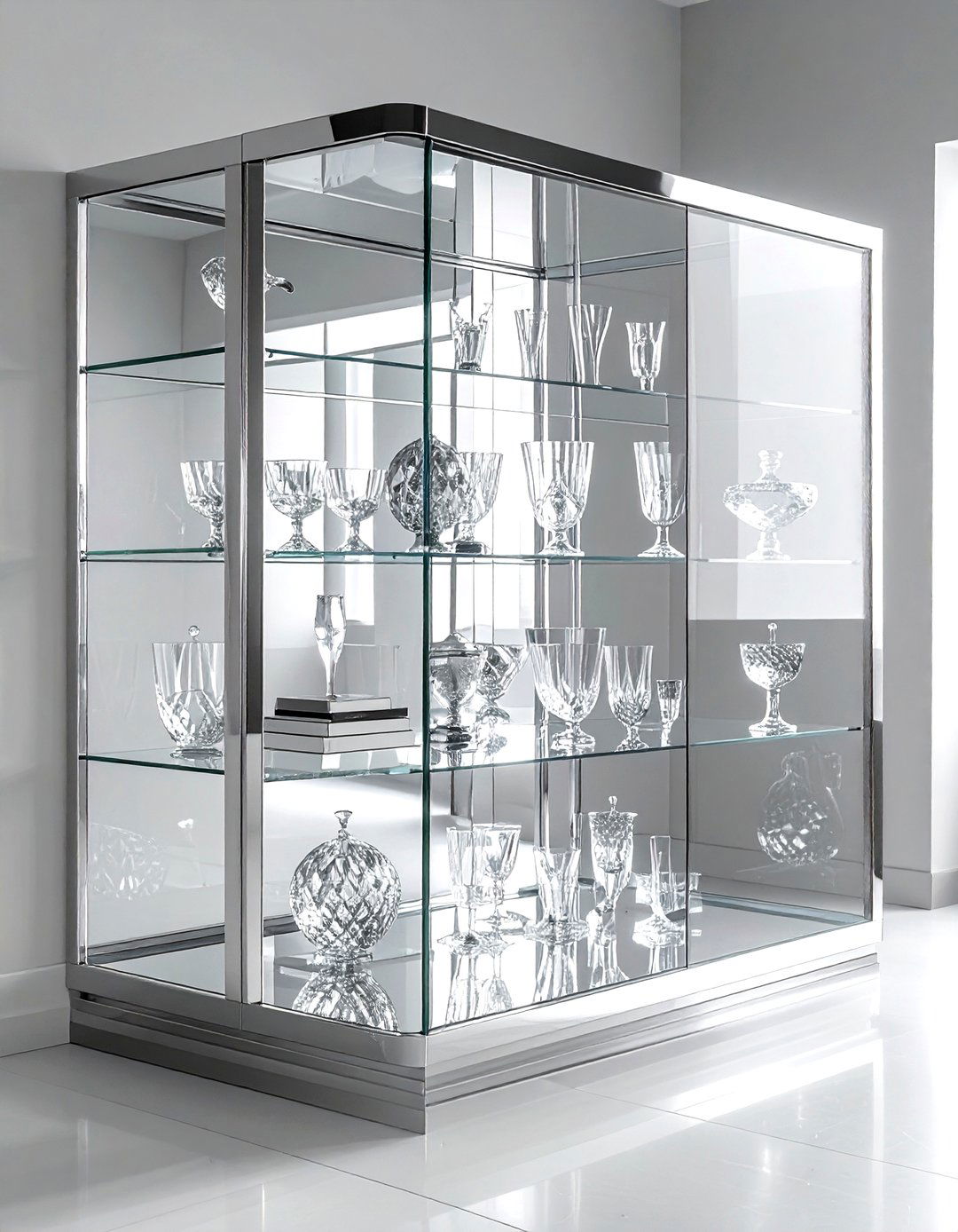Glass Corner Display Cabinet - 30 living room corner shelving ideas