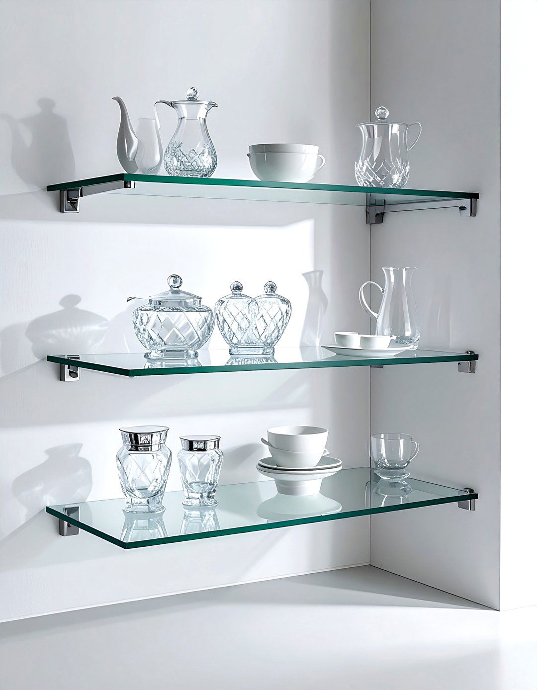 Glass Corner Kitchen Shelves - 30 kitchen corner shelving ideas