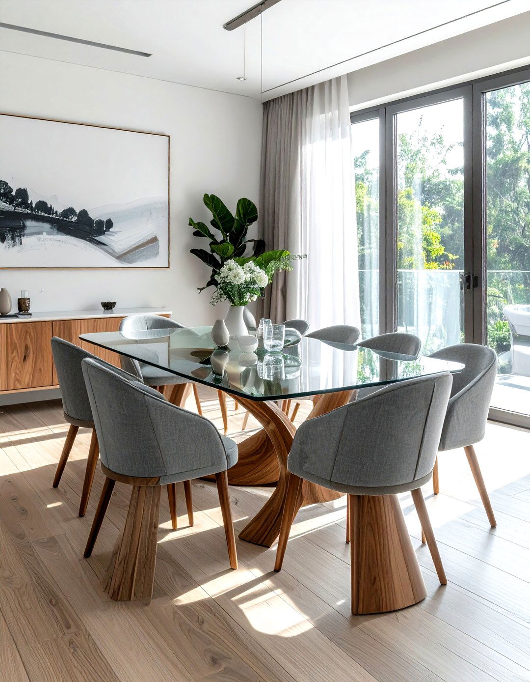 Glass Dining Table - 30 minimalist dining room ideas