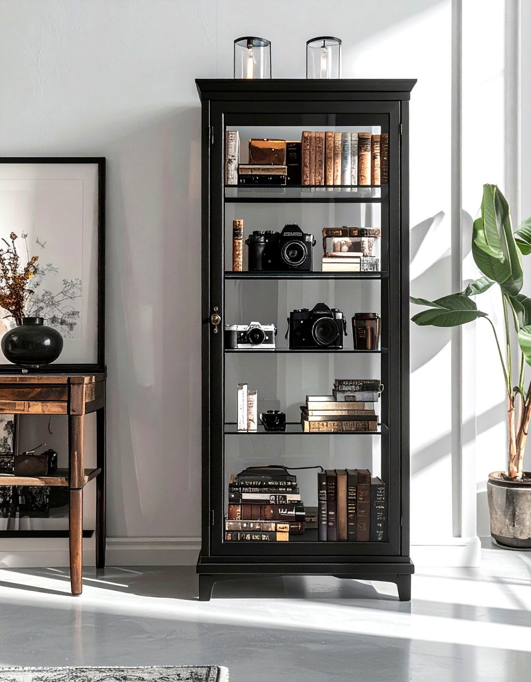 Glass Display Cabinet - 30 living room storage solutions