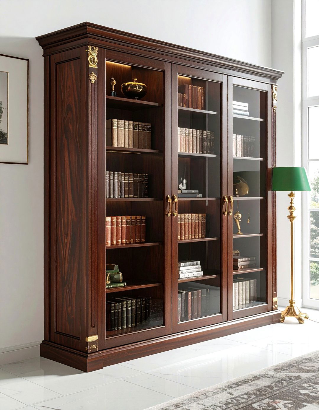 Glass Door Bookshelf - 30 office bookshelf ideas