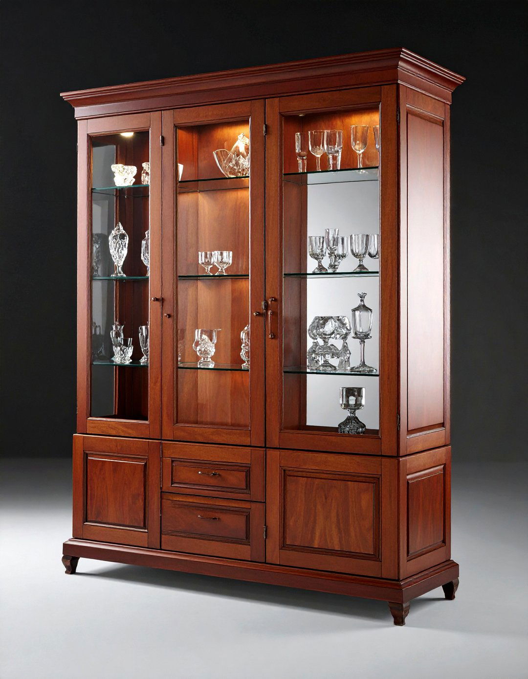 Glass Door Curio Cabinet - 30 dining room vertical storage ideas