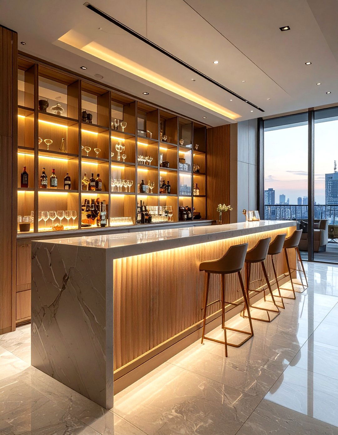 Glass Door Dry Bar - 30 dining room dry bar ideas