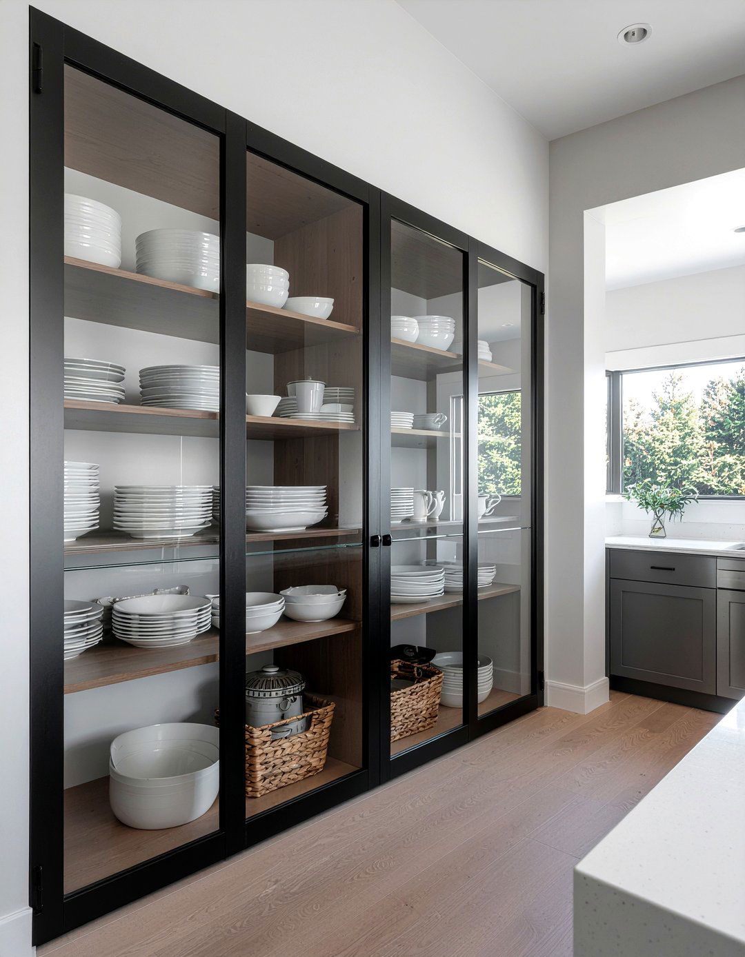 Glass Door Pantry - 30 butler's pantry kitchen ideas