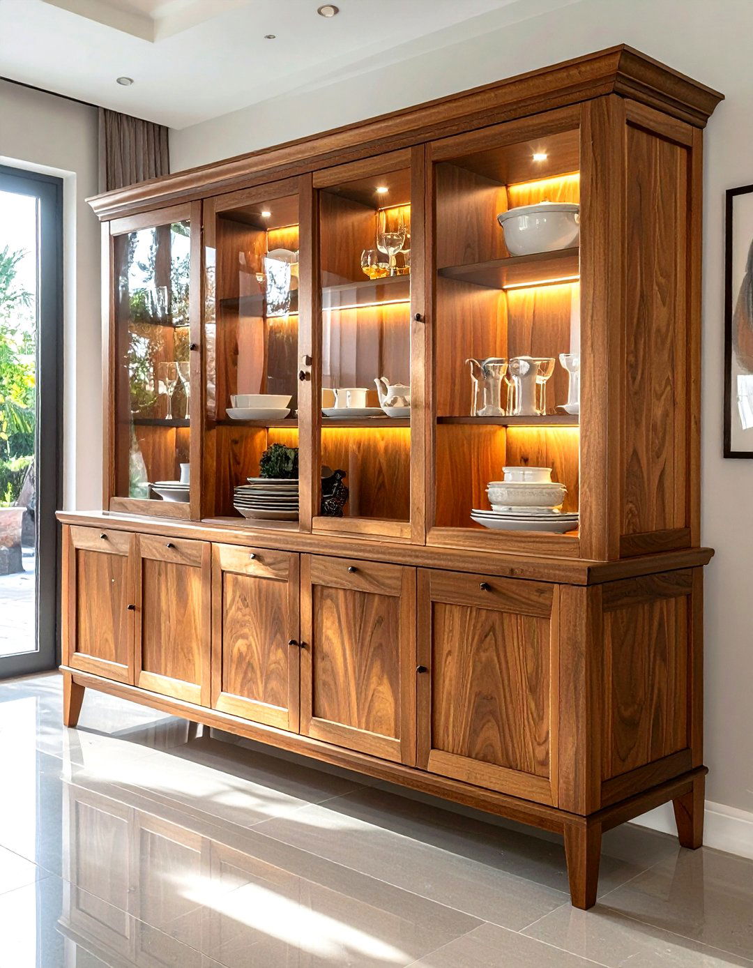 Glass Door Wood Buffet Cabinet - 30 wood buffet dining room ideas