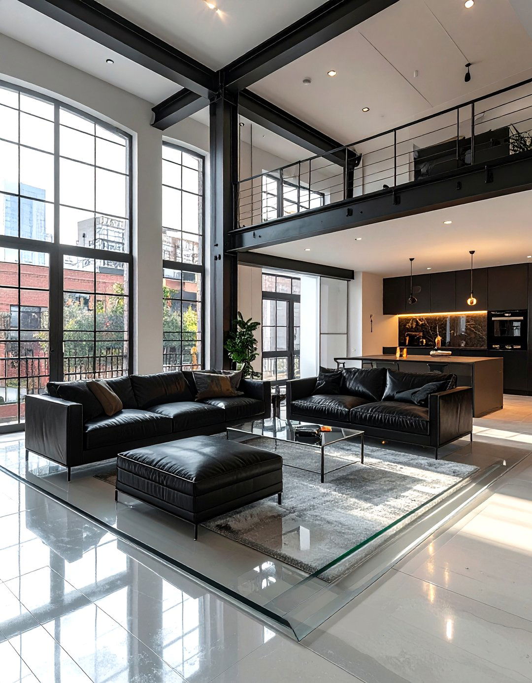 Glass Floor Panel - 30 living room floor design ideas