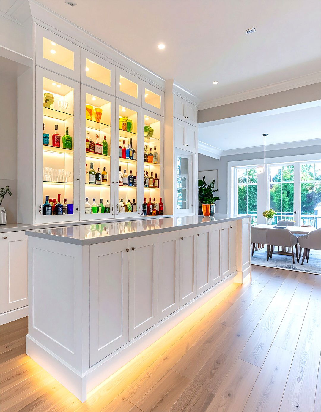 Glass Front Bar Cabinets - 30 dining room built-in bar ideas