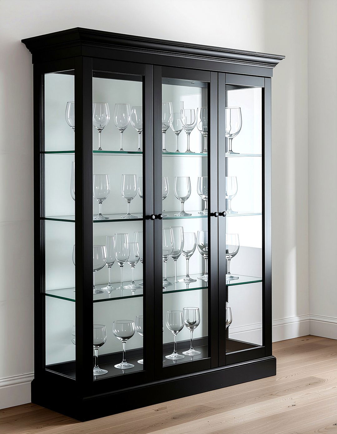 Glass Front Cabinet - 30 dining room organization ideas