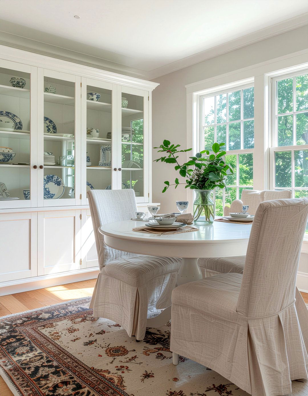 Glass Front Cabinet - 30 dining room timeless element ideas