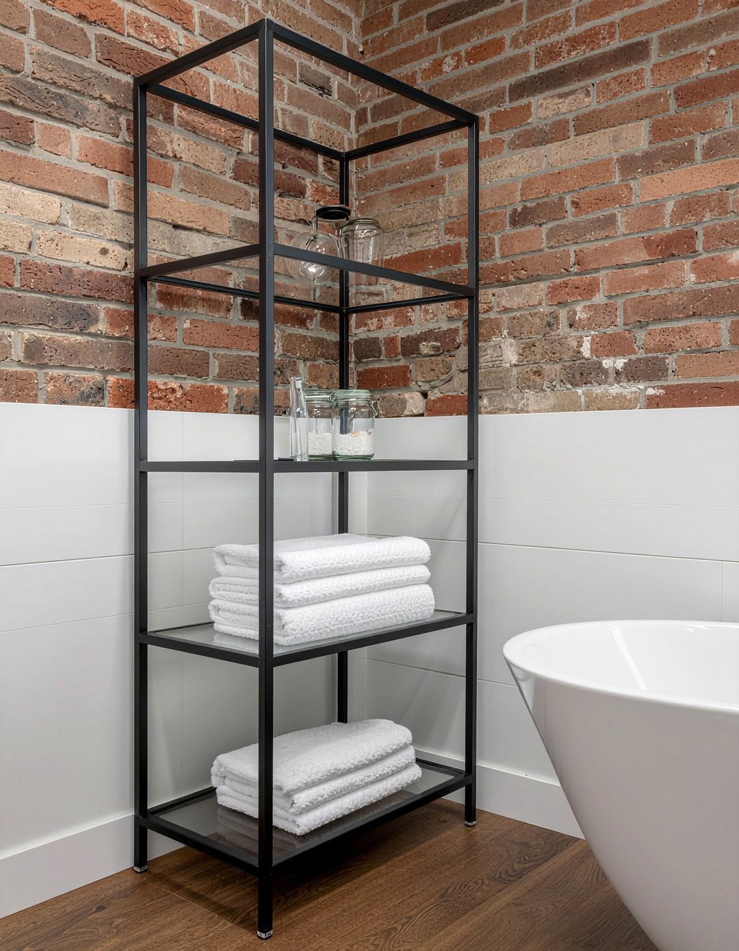 Glass Front Cabinet - 30 bathroom custom built ideas