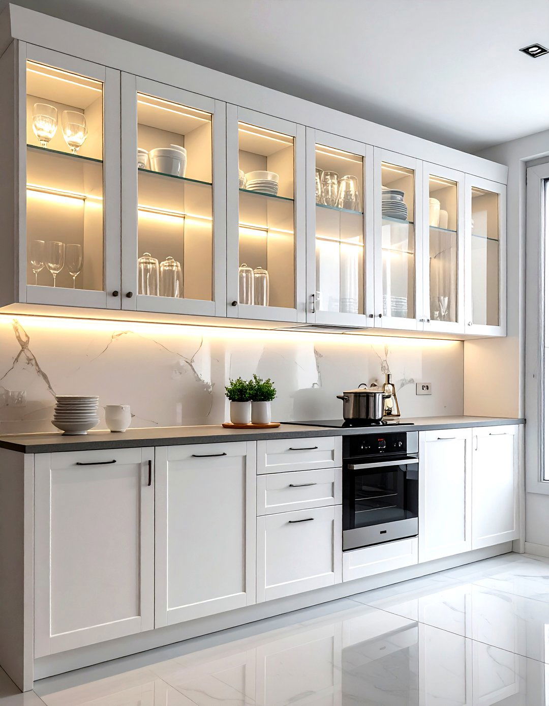 Glass Front Cabinets - 30 Lowes kitchen ideas