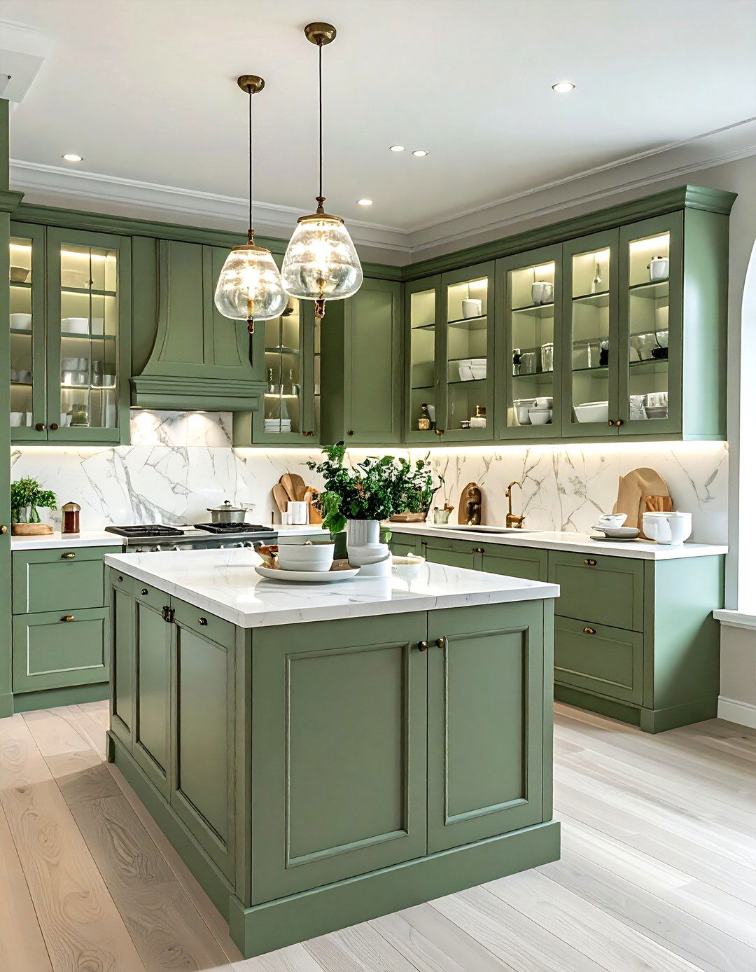 Glass Front Cabinets - 30 colonial kitchen ideas