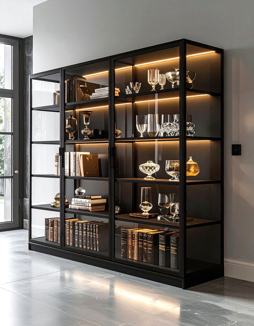 Glass Front Display Cabinet - 30 living room cabinet ideas