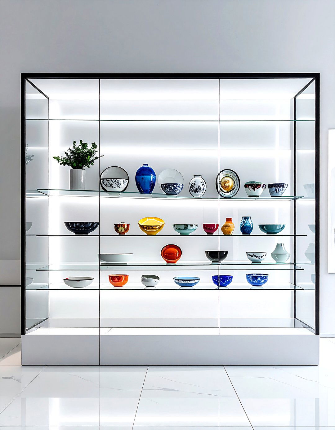 Glass Front Display - 30 dining room built-in storage ideas