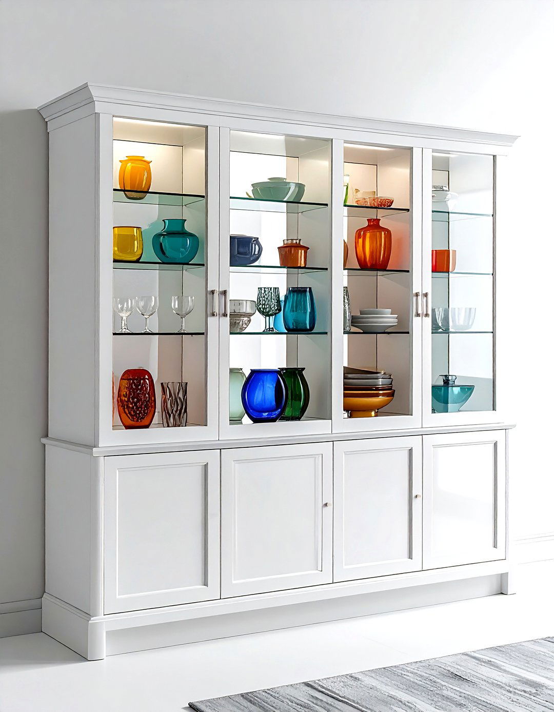 Glass Front Hutch - 30 kitchen hutch ideas