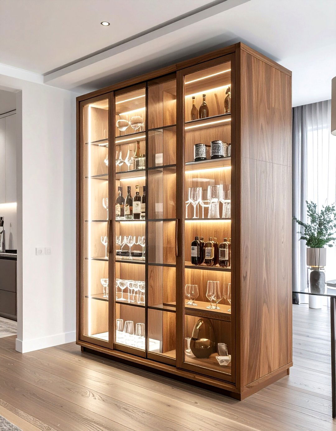 Glass Front Tall Cabinet - 30 tall cabinet kitchen ideas