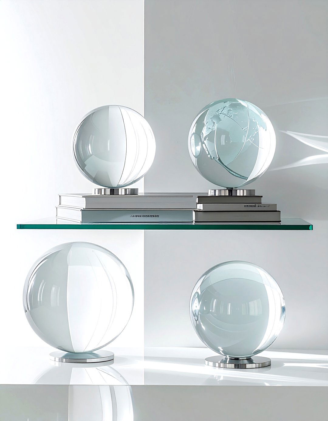 Glass Globe Bookends - 30 decorative bookend ideas