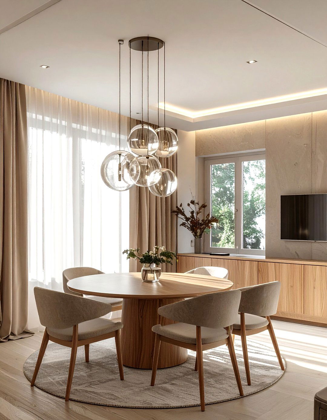 Glass Globe LED Pendant - 30 dining room LED lighting ideas