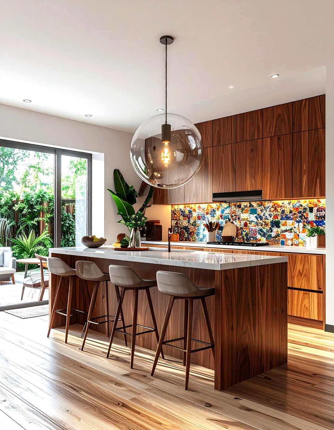 Glass Globe Pendant - 30 kitchen lighting ideas