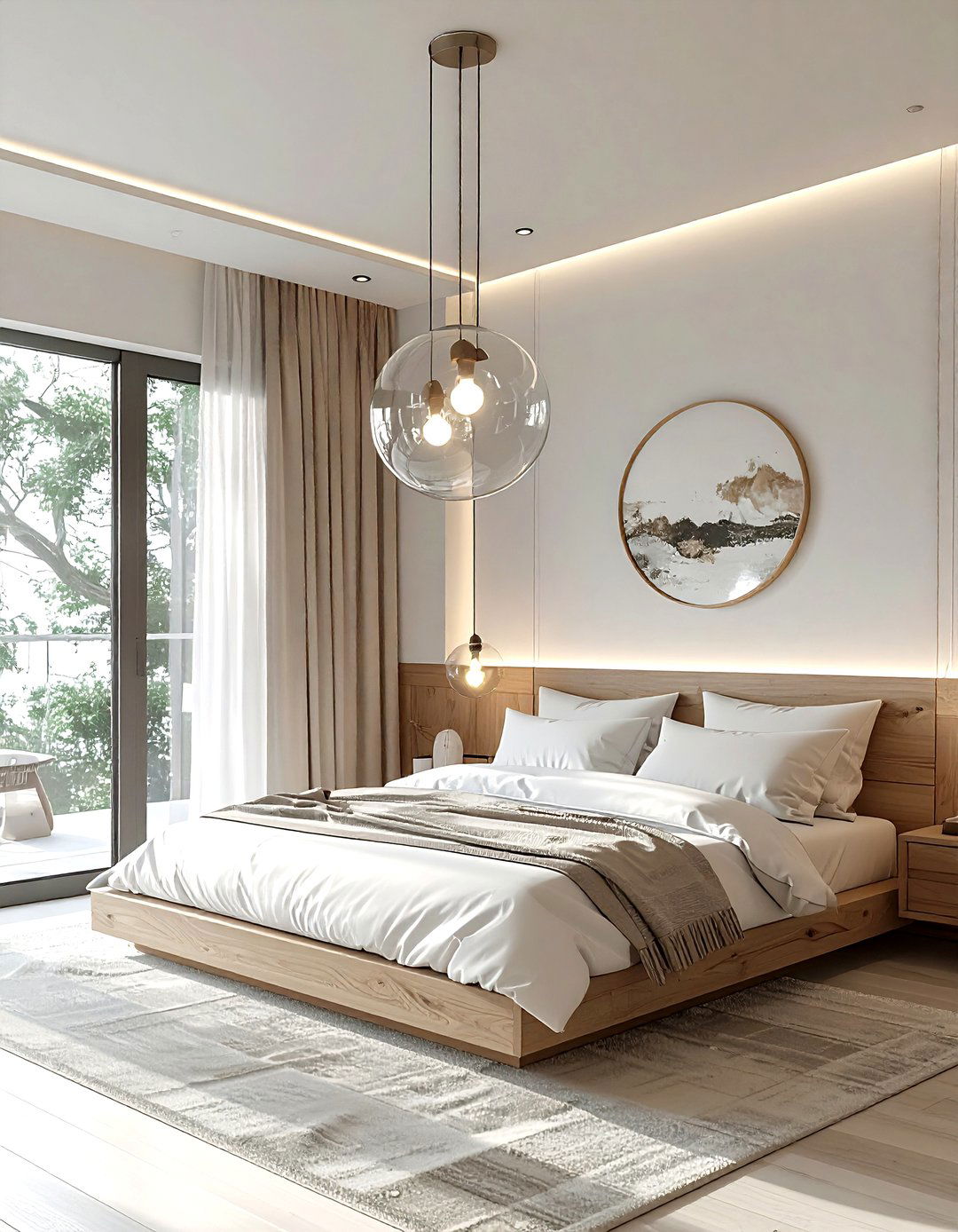 Glass Globe Pendant - 30 bedroom lighting design