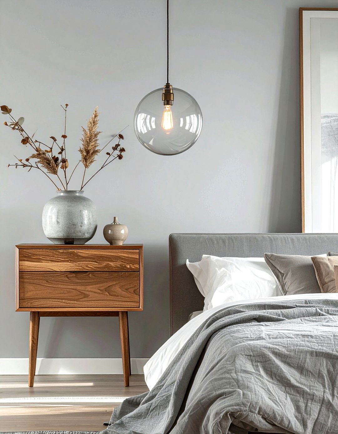 Glass Globe Pendant - 30 bedroom pendant lighting ideas