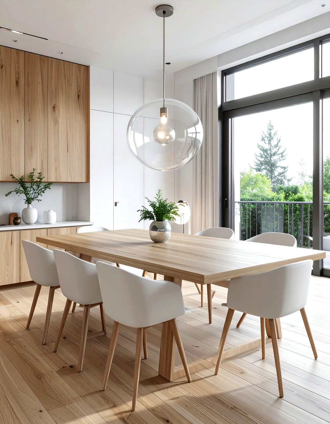 Glass Globe Pendant - 30 dining room pendant lighting ideas