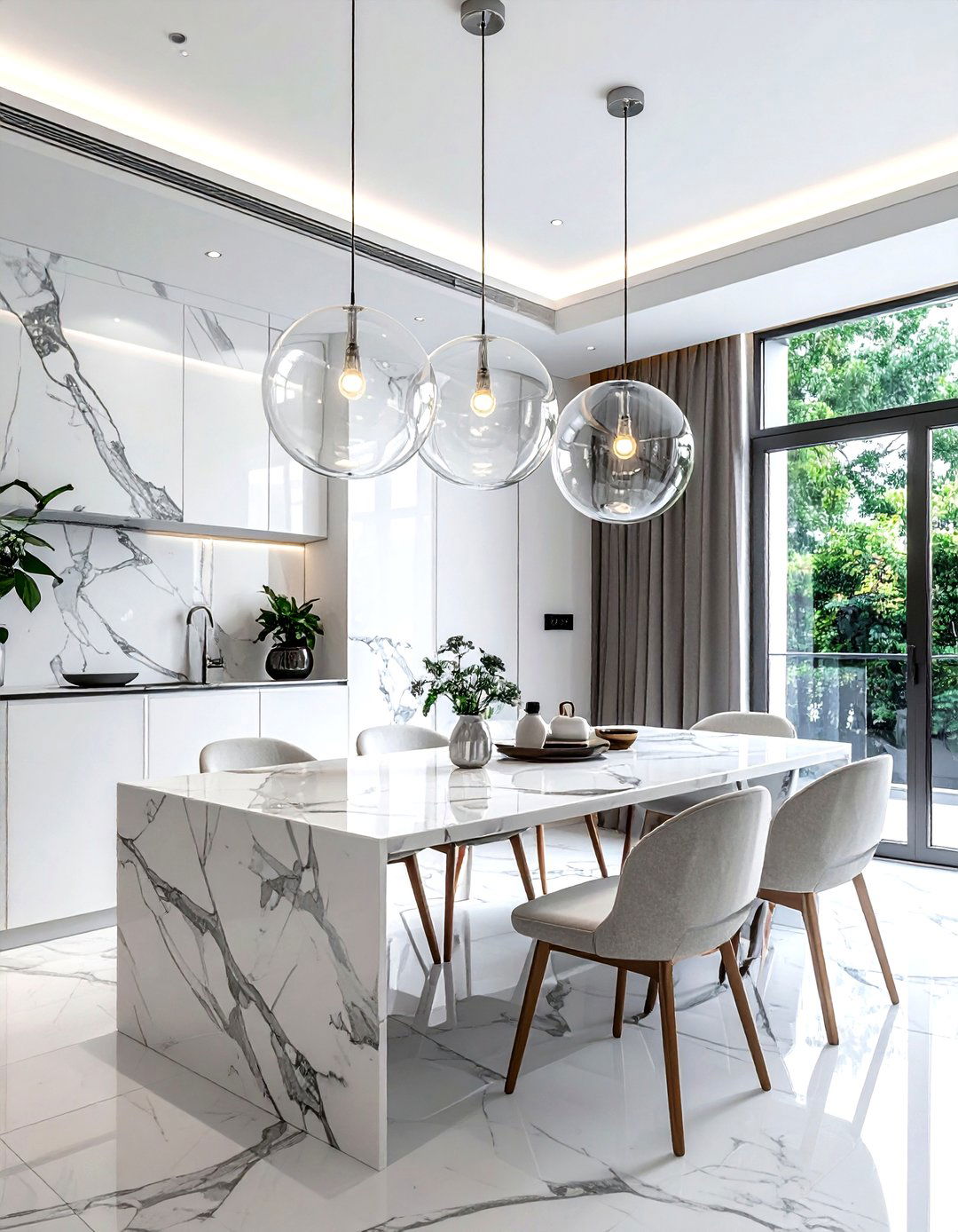 Glass Globe Pendant - 30 dining room task lighting ideas