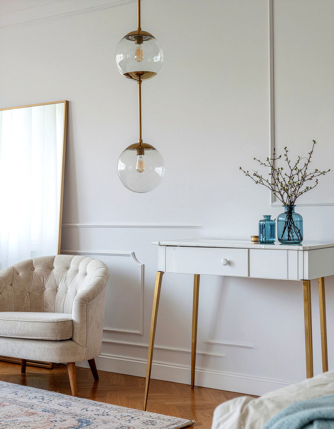 Glass Globe Sconce - 30 bedroom vanity lights