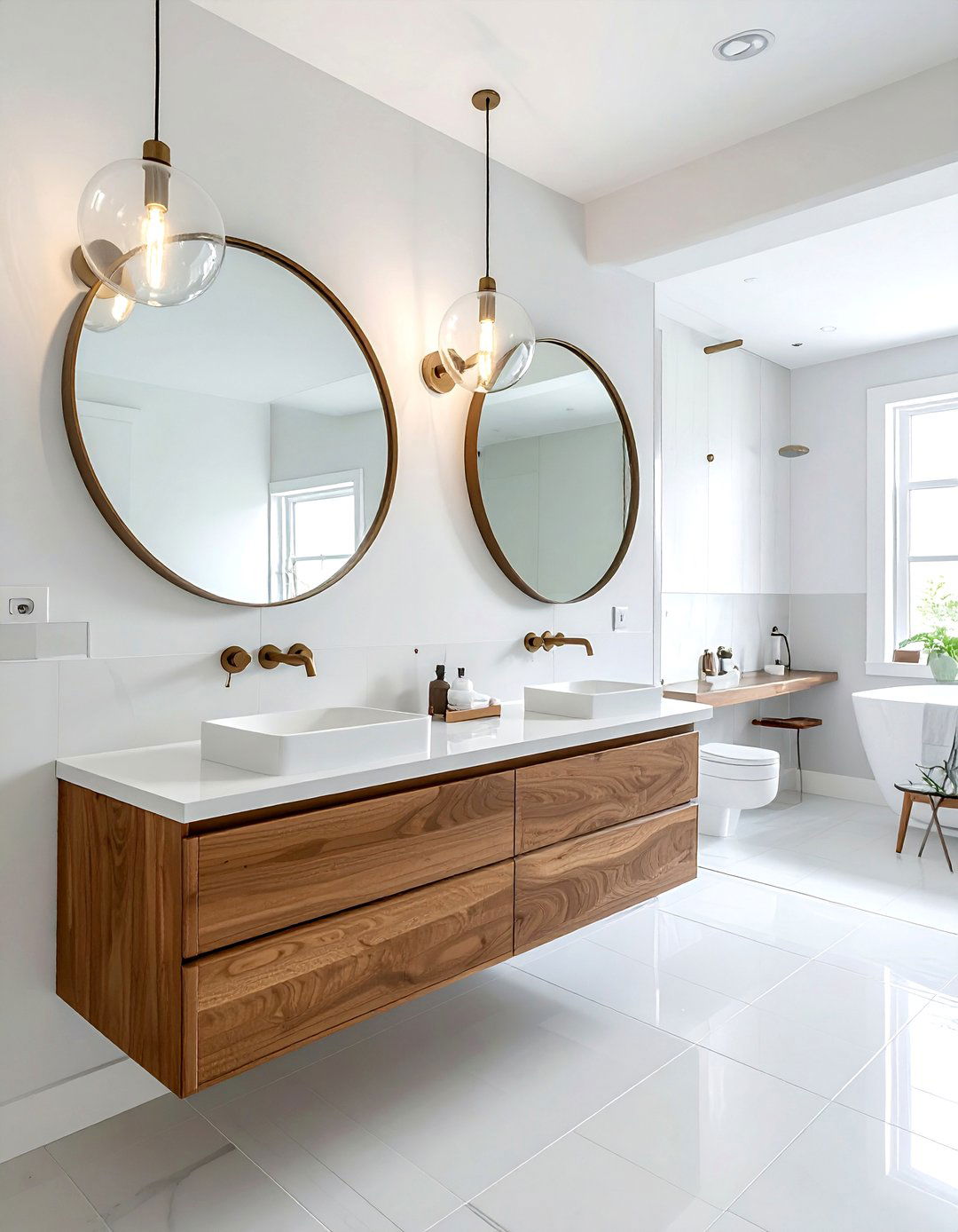 Glass Globe Vanity Sconce - 30 bathroom lamp ideas